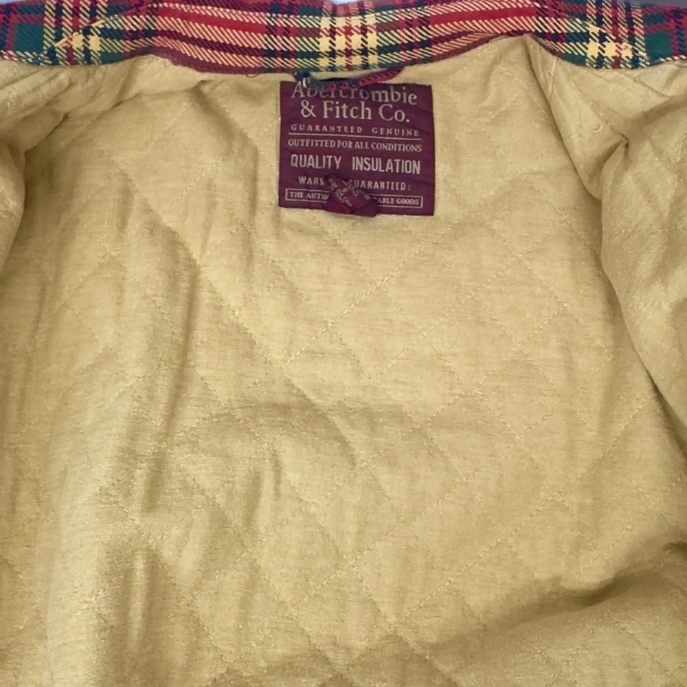 Vintage Abercrombie & Fitch heavy red plaid flannel jacket slacket small men’s